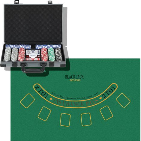 Coffret poker 400 jetons 11,5g 2 jeux cartes 5 dés jeton donneur tapis jeu mallette aluminium
