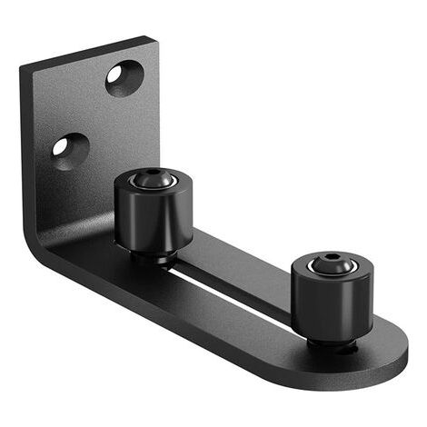 LaBlanc - Guida a pavimento, guida per porta scorrevole, guida per porta a parete, guida nera con cuscinetti a sfera