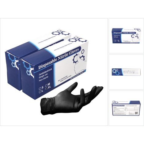 Guantes de nitrilo desechables en caja dispensadora - 200 unidades talla XL / extra grande - no estériles
