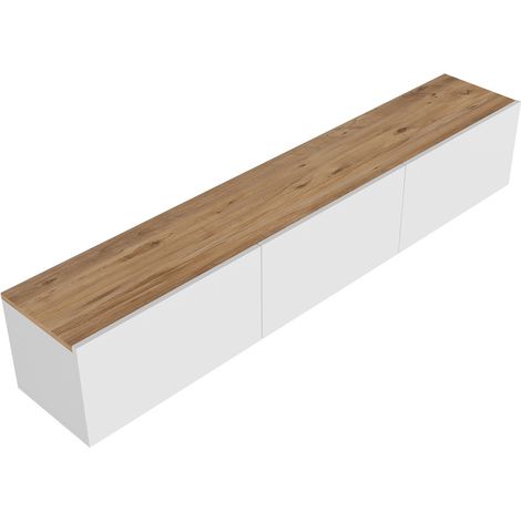 Soporte de TV de madera "West" - 150 x 32 x 30 cm - Pino blanco atlántico