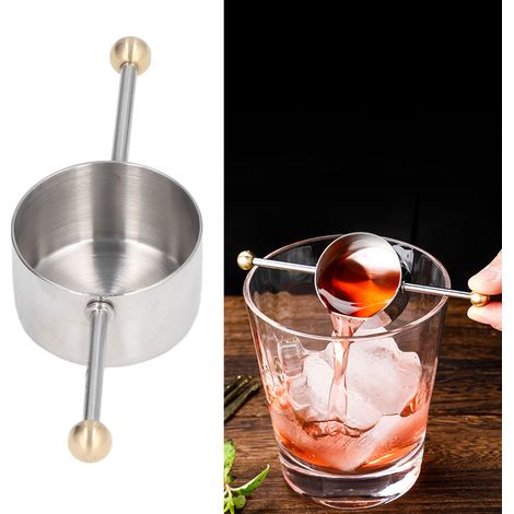 Doseur à double tringle en acier inoxydable, outil de mesure pour sirops, boissons, ingrédients de cocktails et outils de barman. (1/5)