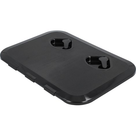 Trappe de pont avec verrou, couvercle d'inspection étanche aux UV pour bateau marin, 17-1/4x12-3/8 pouces, noir, résistant aux intempéries. (1/5)