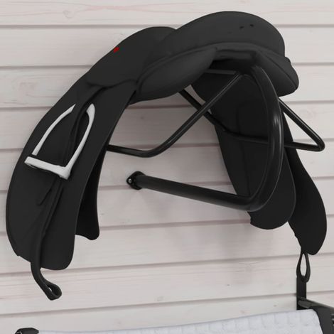 Porte-selle mural en fer thermolaqué noir 70 x 41 x 31,5 cm - PANGIVO (1/5)