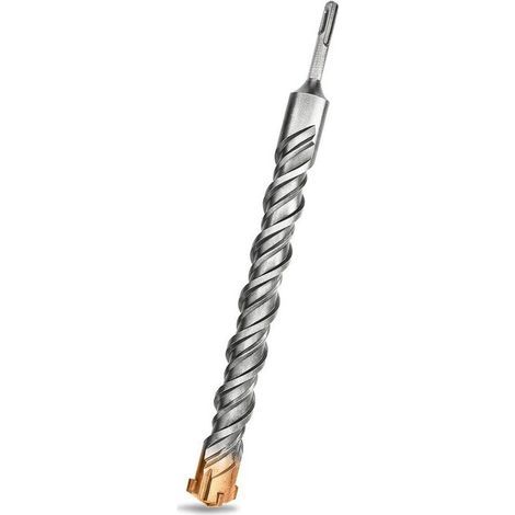 Foret SDS Plus 35 mm x 350 mm, idéal pour percer dans le béton, la brique, la pierre, la maçonnerie - 4 forets en carbure, accessoires pour marteau burineur (1/4)