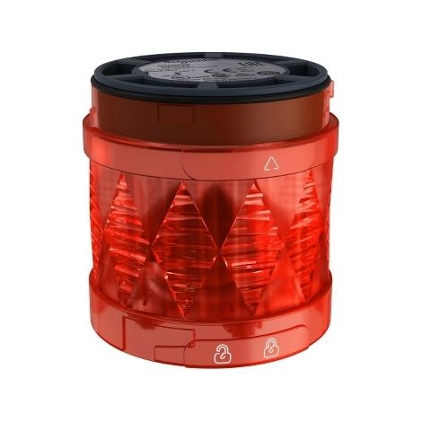 Elemento luminoso LED rosso XVU da 1W, 220V, IP65, ideale per la segnaletica esterna.