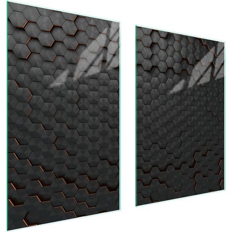 Assiette de protection en verre pour la cuisine 65x52 noire (1/5)