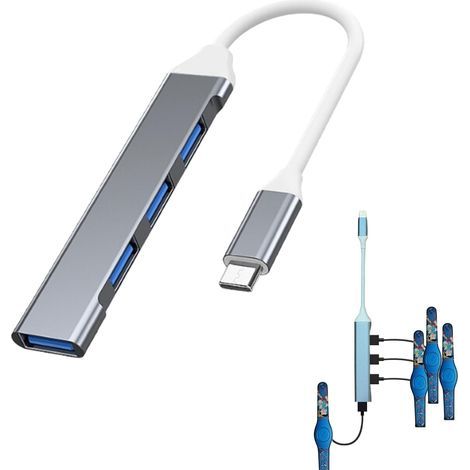 Mehrfach-Ladeadapter, kompatibel mit MagicBand+, unverzichtbar für unterwegs – Kompatibel mit dem MagicBand-Ladegerät (USB-C-Anschluss), grau (1/5)