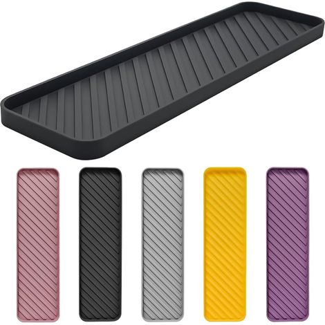 Bac de rangement en silicone pour lavabo de cuisine et salle de bains - Lave-vaisselle Coffre-fort - Plateau de comptoir (1/5)