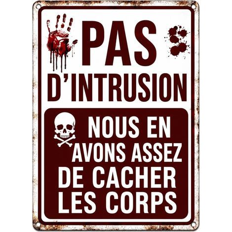 Plaque Métal Decoration Halloween 30x20cm, Halloween Decoration Panneau Avertissement Sanglant, Decoration Halloween Exterieur Interieur Vintage, Plaque Métal pour Fête, Jardin, Mur et Invités (1/5)
