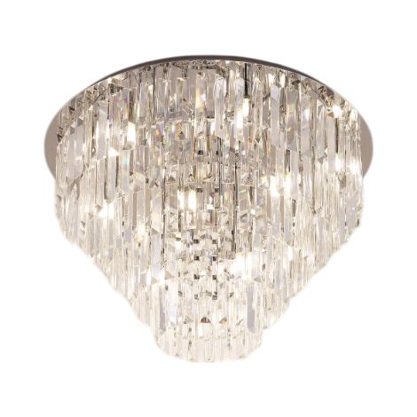 Plafonnier cristal glamour chromé 60cm Monaco 15xG9 (1/3)