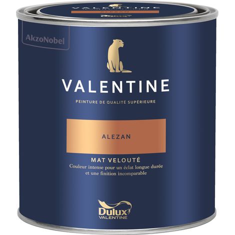 Dulux Valentine Peinture intérieure de haute qualité - Valentine - Couleur intense & pouvoir couvrant élevé - Mat Velouté Alezan 0,5 L