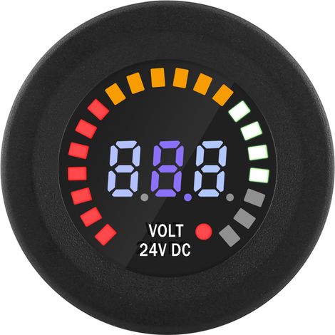 Voltímetro digital, pantalla LED, protección contra polaridad inversa, resistente al agua, para coche, moto, quad, 24V (1/5)