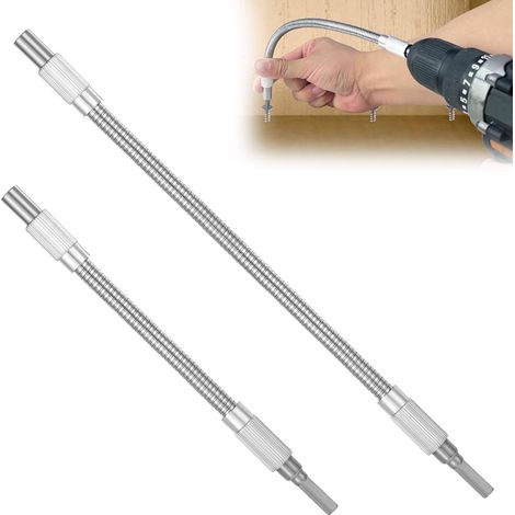 Lot de 2 rallonges d'embouts flexibles - Rallonge d'embout - Porte-embout flexible - Pour perceuse, tournevis et outils électriques dans des espaces restreints (1/5)
