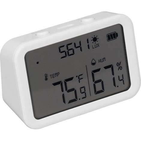 Thermomètre-hygromètre intelligent WiFi pour intérieur, capteur de température et d'humidité sans fil avec détection de la luminosité (1/5)