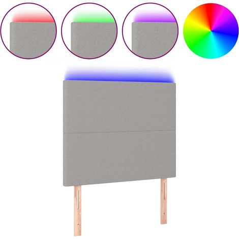 Maison Exclusive - Cabecero con luces LED tela gris claro 80x5x11 (1/5)