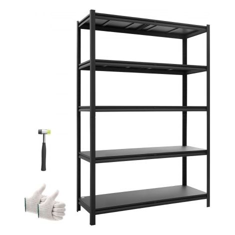 Estantería Almacenaje Metálica de 5 Niveles 1230 x 465 x 1813 mm, Estantería Multiusos Altura Ajustable, Capacidad 1134 kg en Total con Estructura de Acero para Garaje Almacén Trastero Cocina (1/5)