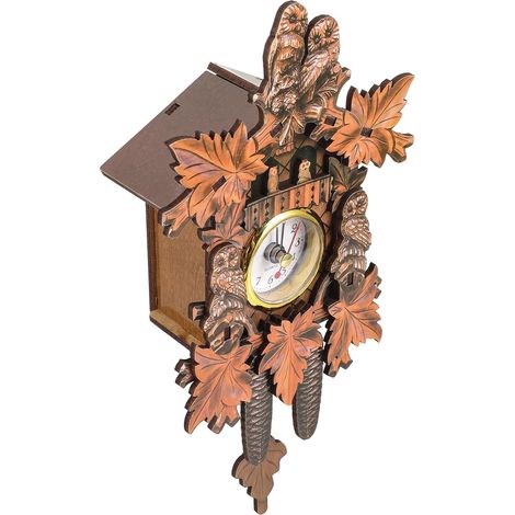 Horloge Murale Coucou en Bois et Métal Décorative Pendule, Design Simple et Style Polyvalent, Résistante la Déformation pour Salon et Décoration Murale Intérieure (1/5)