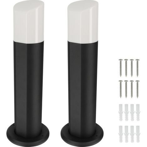 2 bornes éclairage extérieur - Hauteur 45cm - Corps aluminium - étanche IP54 - pour ampoule E27 - Potelets pour allée et jardin (1/5)