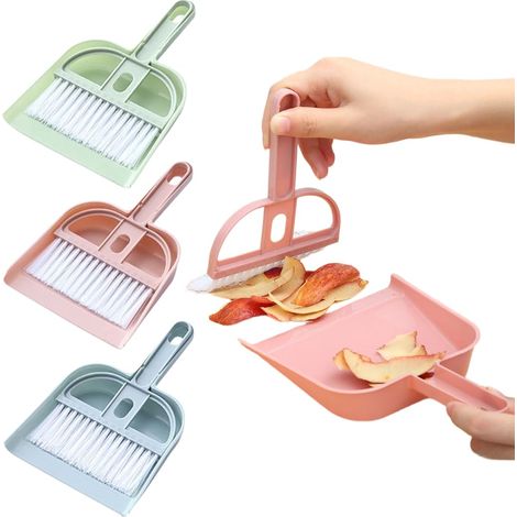 3 Pièces Mini Balai de Table, Ensemble Pelle et Balai, Pelle et Balai, Ensemble Balai de Table et Pelle à poussière, Mini Pelle et Balai à Main pour la Maison (1/5)