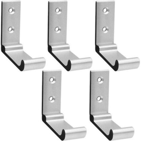 5-Piece Bathroom Hook Rack with Folding Hooks, Wall-Mounted Towel Hooks, 90° Foldable Solid Aluminum Clothes Hooks (1/4)