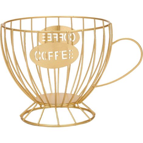 Panier de rangement pour capsules de café, porte-capsules de café (doré) (1/5)