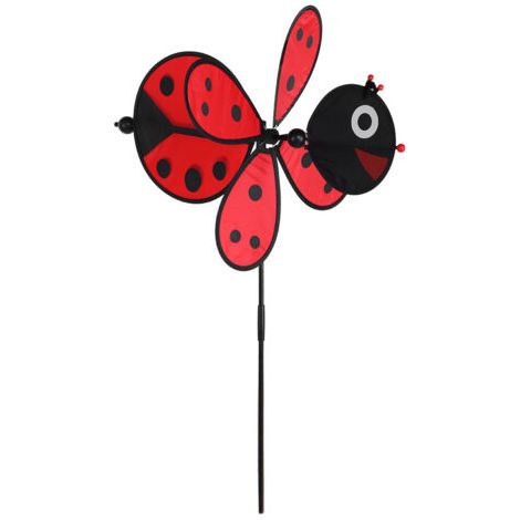 Moulin à vent décoratif 3D coloré en forme d'insecte, idéal pour les jardins, les pelouses, les fêtes et la décoration intérieure et extérieure, rouge