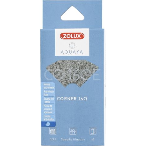 Filtre pour pompe corner 160, filtre CO 160 E mousse anti-nitrates x 2 pour aquarium - zolux