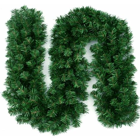 Weihnachtsgirlande, künstliche Tannenbaumgirlande, grüne Tannenzweiggirlande, künstliche Weihnachtsgirlande, handgefertigte Weihnachtsbaumgirlande für Weihnachtsdekoration, 270 cm (1/5)