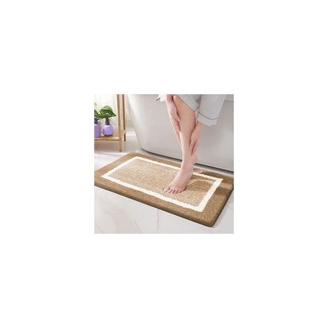 Tapis de Bain Antiderapant,Tapis Salle de Bain en Microfibre Douce, Absorbant à Poils Longs, Lavable en Machine - 40 x 60 cm (1/5)