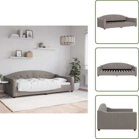 Lit de repos taupe 100x200 cm tissu - Canapé Convertible - Lit D'appoint - Lit Deux Places - Mobilier Contemporain - Design Moderne (1/5)