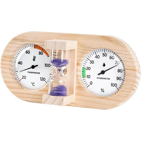 Minuteur-hygromètre pour sauna avec compte à rebours de 15 (1/5)