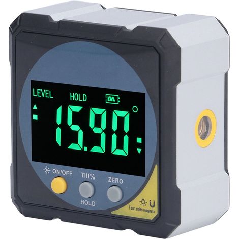 Règle d'angle numérique, inclinomètre magnétique laser, gabarit de calibre, rapporteur électronique 4x90° (1/5)