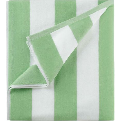 Serviette de plage extra large – Serviette de piscine en microfibre de 35 x 70 pouces – Serviette de bain cabana à séchage rapide à rayures vertes (1/5)