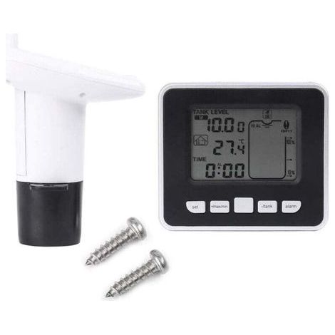 Transmetteur de Capteur de Niveau d'eau Ultrasonique avec Sonde pour Puit - Capteur de Profondeur de Réservoir avec Affichage de Température et Écran LED 3,3 Pouces