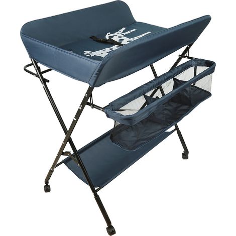 Tavolo per Pannolini Pieghevole,BABY born Fasciatoio,Haloyo®,4 Ruote,80 x 66 x 98cm,blu navy (1/5)