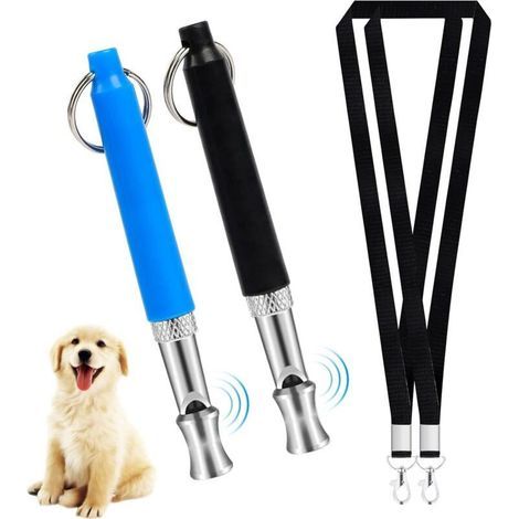Set mit 2 Antibell-Hundepfeifen, professionelle Ultraschall-Trainingspfeife mit Trageband und einstellbaren Frequenzen (1/5)