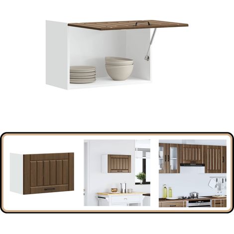 vidaXL Armoire murale de cuisine Lucca chêne marron bois ingénierie
