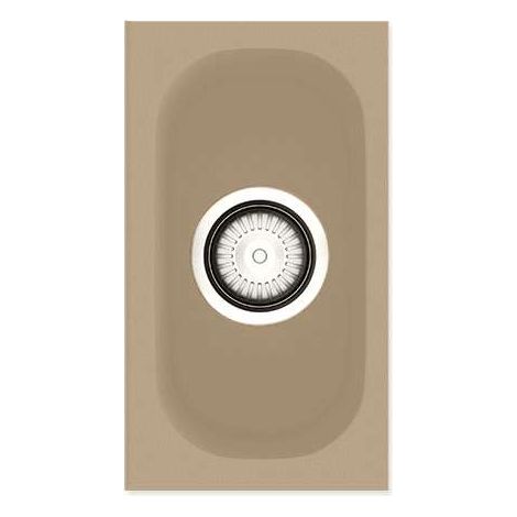 POALGI Fregadero de cocina 1 seno 15x30cm bajo encimera beige albero RocStone Modelo Gandia (1/2)
