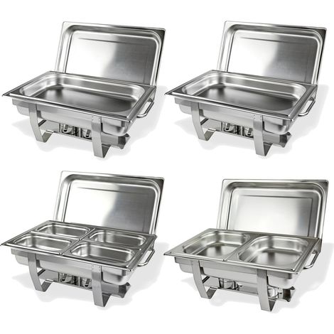 Profi Set 4x Speisenwärmer Speisewärmer Warmhaltebehälter Chafing Dish