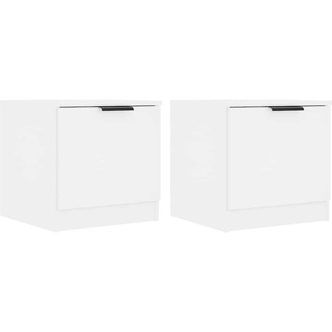 Maison Exclusive - Comodini 2 pz Bianco Lucido 40x39x40 cm (1/5)