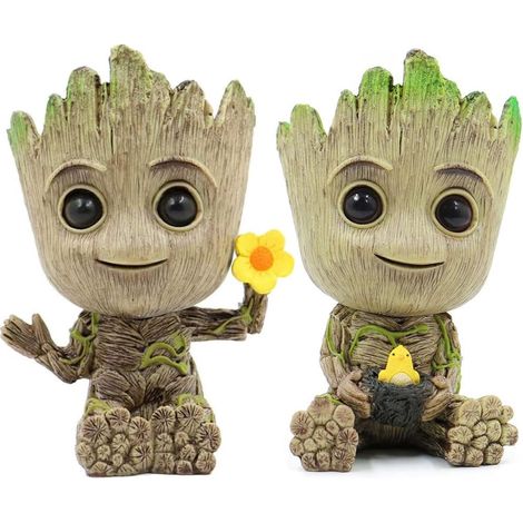 Lot de 2 pots de fleurs avec trou de drainage, Multicolore, 8 x 8 x 15 cm (1/5)