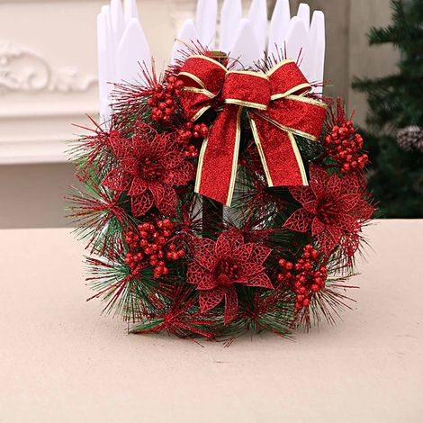 Guirlande De Noël Artificielle - 40 Cm - Baies Et Flocons De Neige - Pour Intérieur Ou Extérieur - 1 Pièce (1/2)