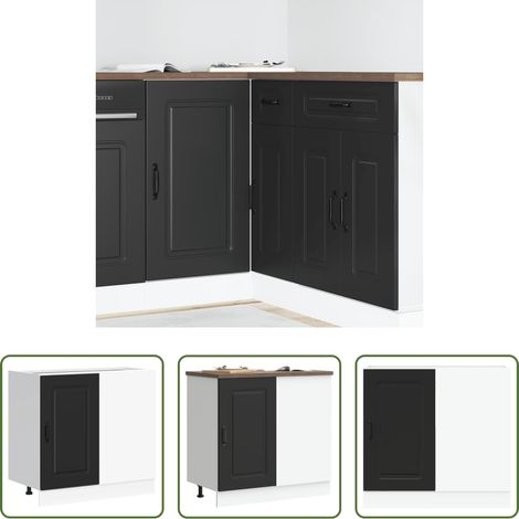 Holzwerkstoff - Küchenunterschrank „Kalmar“ Schwarz Holzwerkstoff (1/5)