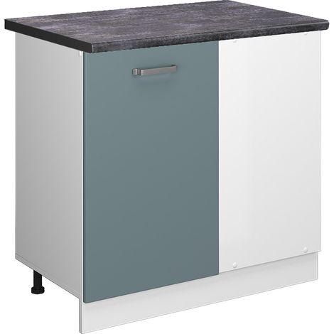 Meuble d'angle R-Line, Bleu-gris, 86 cm , PT Anthracite, Vicco