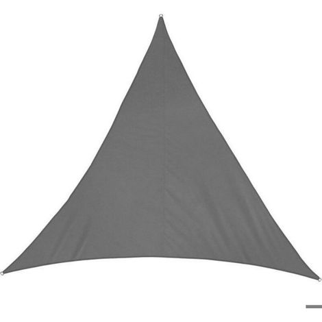 Voile d'ombrage triangulaire 4 x 4 x 4 m - Toile d'ombrage protégée contre les UV pour extérieur, terrasses, jardins - Gris (1/5)