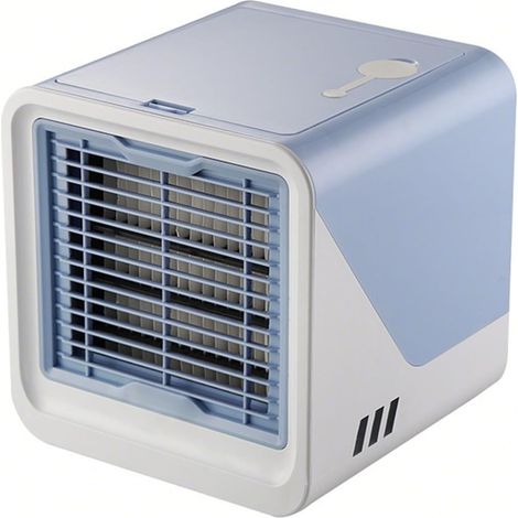Aire acondicionado pequeño, ventilador USB 3 en 1 con refrigeración líquida, depósito de agua de 500 ml, 3 velocidades, azul y blanco. (1/5)