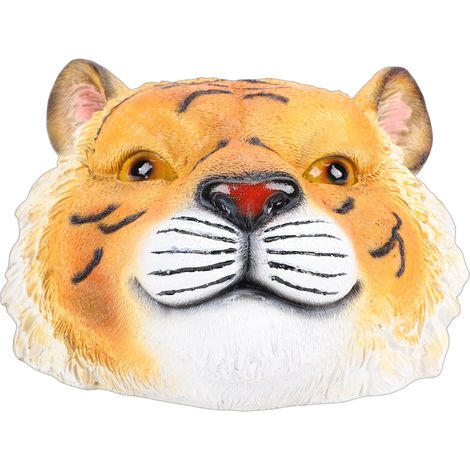 Tête de Tigre Flottante Décor Jardin Résine Jaune Réaliste Imperméable pour Étang Extérieur (1/4)