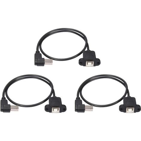 Câble d'extension de 50 cm, 3 connecteurs USB 2.0 B mâle vers USB B femelle, pour montage sur panneau d'imprimante (1/5)