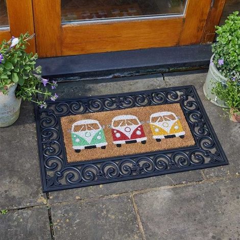 Smart Garden Rubber Easy Change Mat & VanFest Camper Van Insert Coir Doormat (1/4)
