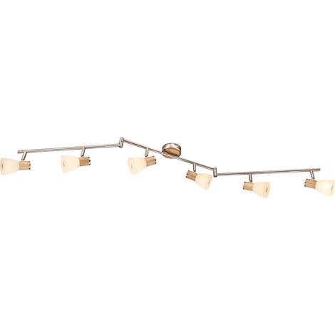 Faretto da soffitto in vetro mobile REMOTE CONTROL lampada in legno dimmerabile in set incl. lampadina LED RGB